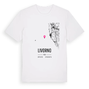 Livorno karta t-shirt – ekologisk bomull t-shirt från Pinshirt