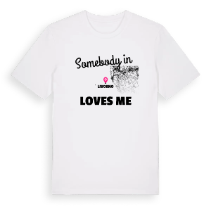 Någon i Livorno älskar mig t-shirt – ekologisk bomull t-shirt från Pinshirt