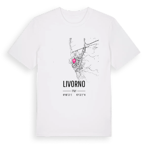 Livorno karta t-shirt – ekologisk bomull t-shirt från Pinshirt