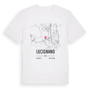 Lucignano karta t-shirt – ekologisk bomull t-shirt från Pinshirt