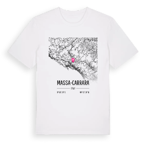 Massa-Carrara karta t-shirt – ekologisk bomull t-shirt från Pinshirt