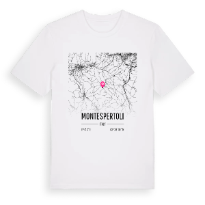 Montespertoli karta t-shirt – ekologisk bomull t-shirt från Pinshirt
