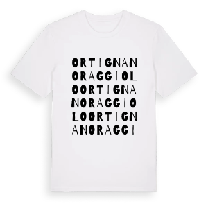 Ortignano Raggiolo ordlek t-shirt – ekologisk bomull t-shirt från Pinshirt