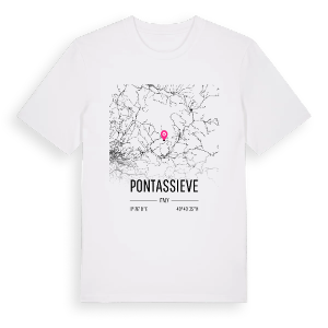 Pontassieve karta t-shirt – ekologisk bomull t-shirt från Pinshirt