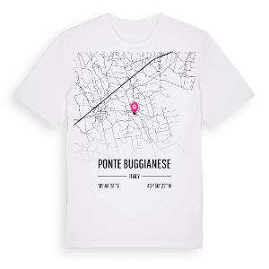 Ponte Buggianese karta t-shirt – ekologisk bomull t-shirt från Pinshirt