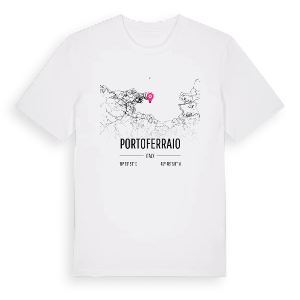 Portoferraio karta t-shirt – ekologisk bomull t-shirt från Pinshirt