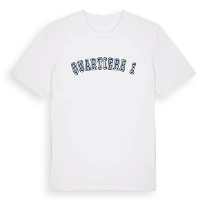 Quartiere 1 college t-shirt – ekologisk bomull t-shirt från Pinshirt
