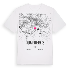Quartiere 3 karta t-shirt – ekologisk bomull t-shirt från Pinshirt