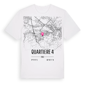 Quartiere 4 karta t-shirt – ekologisk bomull t-shirt från Pinshirt