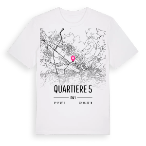 Quartiere 5 karta t-shirt – ekologisk bomull t-shirt från Pinshirt