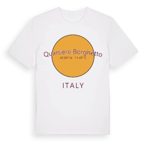 Quartiere Borghetto cirkel t-shirt – ekologisk bomull t-shirt från Pinshirt