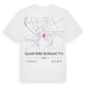 Quartiere Borghetto karta t-shirt – ekologisk bomull t-shirt från Pinshirt