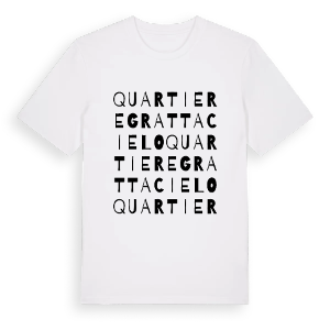 Quartiere Grattacielo ordlek t-shirt – ekologisk bomull t-shirt från Pinshirt