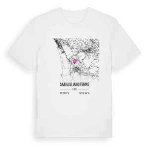 San Giuliano Terme karta t-shirt – ekologisk bomull t-shirt från Pinshirt