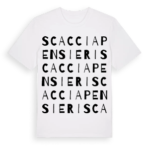 Scacciapensieri ordlek t-shirt – ekologisk bomull t-shirt från Pinshirt