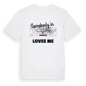 Någon i Scandicci älskar mig t-shirt – ekologisk bomull t-shirt från Pinshirt