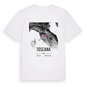 Toscana karta t-shirt – ekologisk bomull t-shirt från Pinshirt