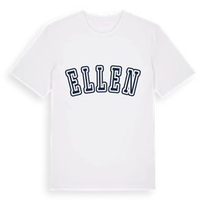 Ellen college t-shirt – ekologisk bomull t-shirt från Pinshirt