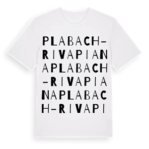 Plabach - Rivapiana ordlek t-shirt – ekologisk bomull t-shirt från Pinshirt