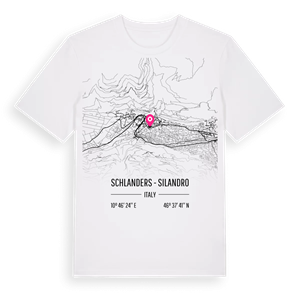 Schlanders - Silandro karta t-shirt – ekologisk bomull t-shirt från Pinshirt