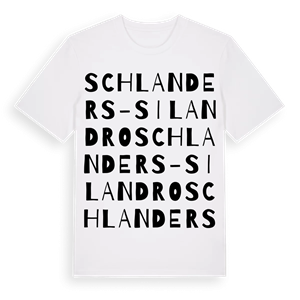 Schlanders - Silandro ordlek t-shirt – ekologisk bomull t-shirt från Pinshirt