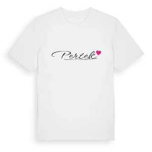 Pertek hjärta t-shirt – ekologisk bomull t-shirt från Pinshirt