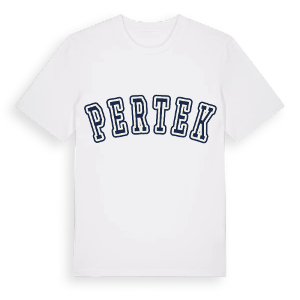 Pertek college t-shirt – ekologisk bomull t-shirt från Pinshirt