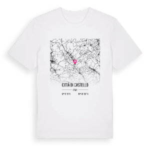 Città di Castello karta t-shirt – ekologisk bomull t-shirt från Pinshirt
