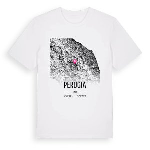 Perugia karta t-shirt – ekologisk bomull t-shirt från Pinshirt