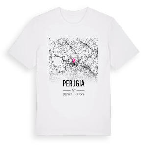 Perugia karta t-shirt – ekologisk bomull t-shirt från Pinshirt