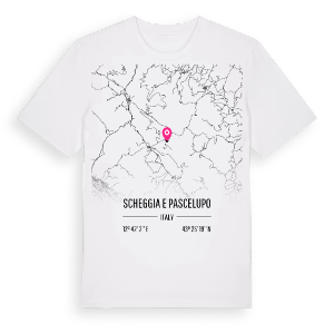 Scheggia e Pascelupo karta t-shirt – ekologisk bomull t-shirt från Pinshirt