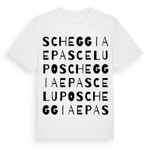 Scheggia e Pascelupo ordlek t-shirt – ekologisk bomull t-shirt från Pinshirt