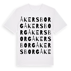 Åkersborg ordlek t-shirt – ekologisk bomull t-shirt från Pinshirt