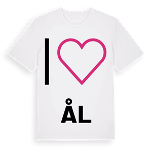 Jag älskar Ål t-shirt stort tryck – ekologisk bomull t-shirt från Pinshirt