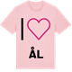 Pink Cotton t-shirt med Jag älskar Ål t-shirt stort tryck