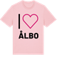 Pink Cotton t-shirt med Jag älskar Ålbo t-shirt stort tryck