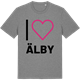 Mid Heather Gray t-shirt med Jag älskar Älby t-shirt stort tryck