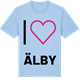 Blue Soul t-shirt med Jag älskar Älby t-shirt stort tryck
