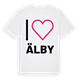 White t-shirt med Jag älskar Älby t-shirt stort tryck