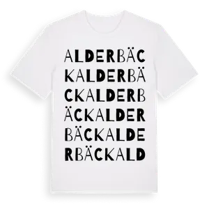 Alderbäck ordlek t-shirt – ekologisk bomull t-shirt från Pinshirt