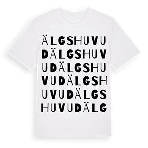 Älgshuvud ordlek t-shirt – ekologisk bomull t-shirt från Pinshirt