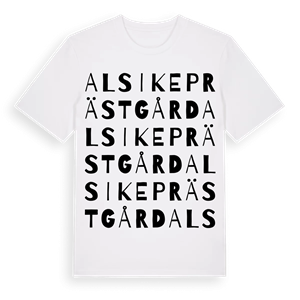 Alsike prästgård ordlek t-shirt – ekologisk bomull t-shirt från Pinshirt
