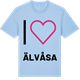 Blue Soul t-shirt med Jag älskar Älvåsa t-shirt stort tryck