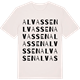 Vintage White t-shirt med Alvassen ordlek t-shirt