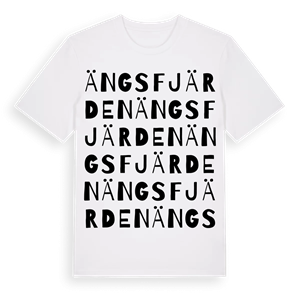 Ängsfjärden ordlek t-shirt – ekologisk bomull t-shirt från Pinshirt