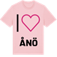Pink Cotton t-shirt med Jag älskar Ånö t-shirt stort tryck