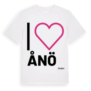 Jag älskar Ånö t-shirt stort tryck – ekologisk bomull t-shirt från Pinshirt
