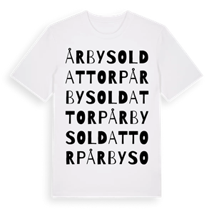 Årby soldattorp ordlek t-shirt – ekologisk bomull t-shirt från Pinshirt