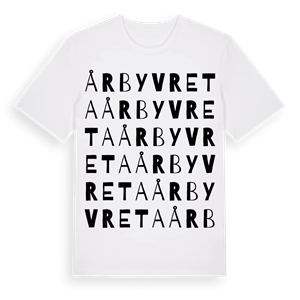 Årbyvreta ordlek t-shirt – ekologisk bomull t-shirt från Pinshirt