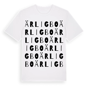 Ärligbo ordlek t-shirt – ekologisk bomull t-shirt från Pinshirt